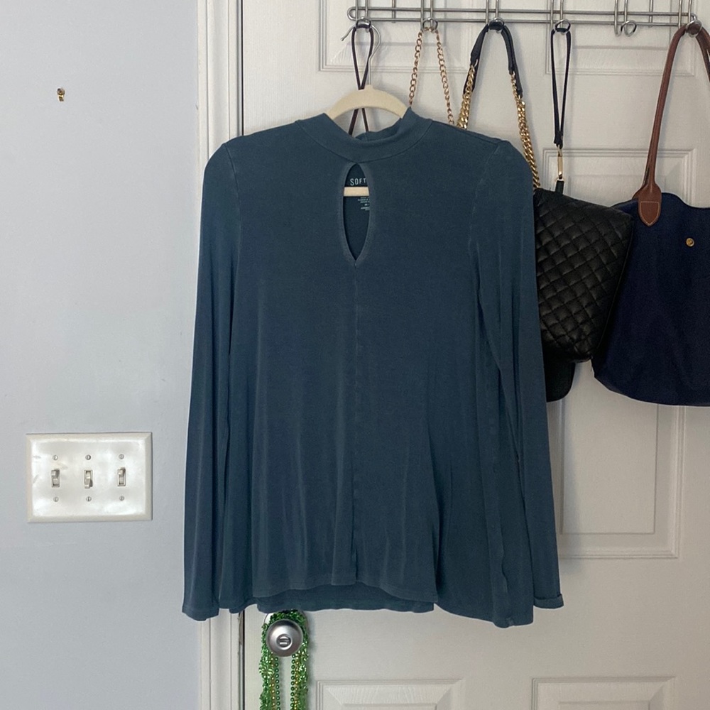 Teal American Eagle Cut Out Shirt
